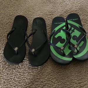2 pairs of Tory Burch flip flops  size 7